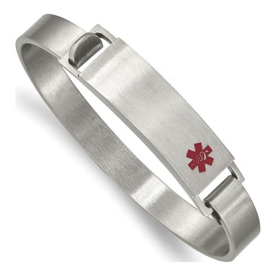 Stainless Steel Medical ID Bangle Bracelet