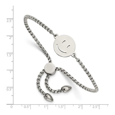 Stainless Steel 2.5mm Happy Face Box Chain Anklet – view 3