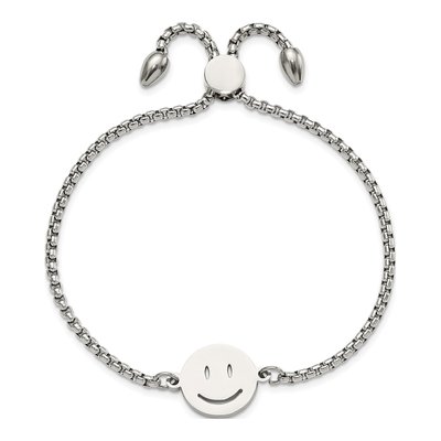 Stainless Steel 2.5mm Happy Face Box Chain Anklet – view 4