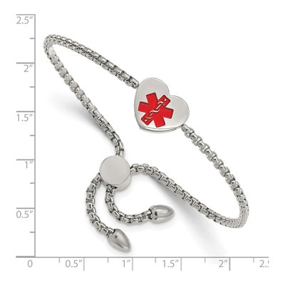 Stainless Steel Medical ID Heart Bracelet – view 3