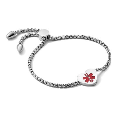 Stainless Steel Medical ID Heart Bracelet – view 5