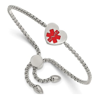 Stainless Steel Medical ID Heart Bracelet