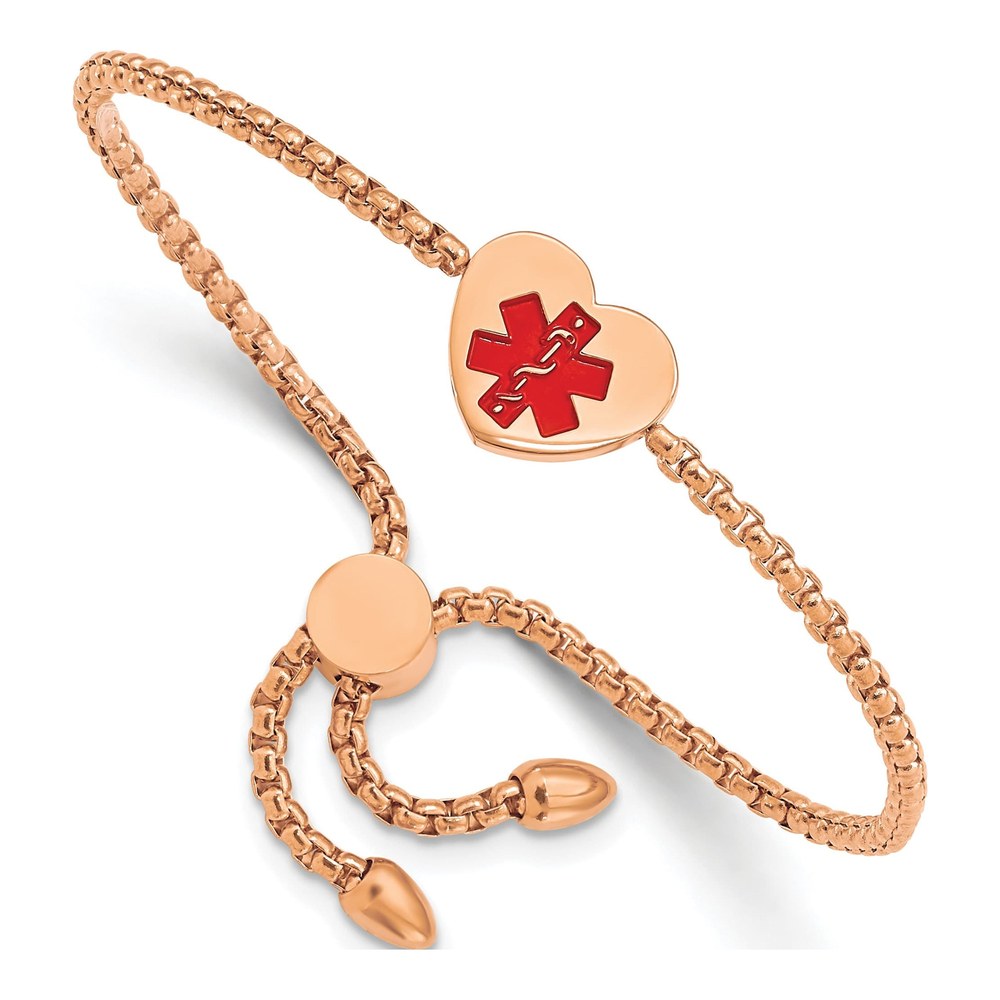 Rose-Tone Stainless Steel Medical ID Bracelet
