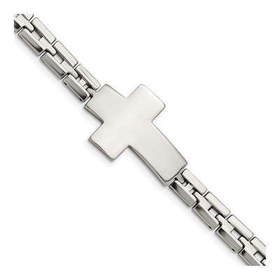 Stainless Steel Cross Link Bracelet