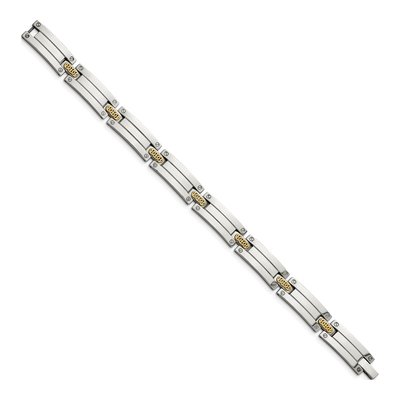 Stainless Steel & 14K Gold Link Bracelet – view 3
