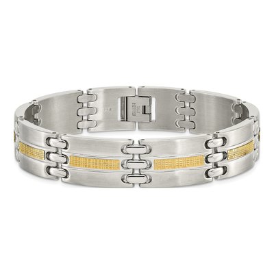 Stainless Steel & 14K Gold Link Bracelet – view 4