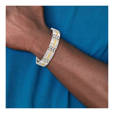 Stainless Steel & 14K Gold Link Bracelet – view 5
