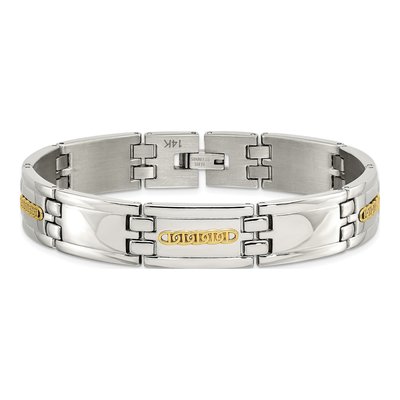 Stainless Steel & 14K Gold Link Bracelet – view 4