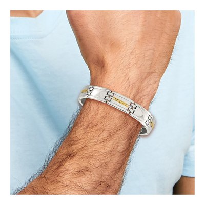 Stainless Steel & 14K Gold Link Bracelet – view 5