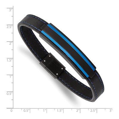 Stainless Steel Black Rubber ID Bracelet – view 4