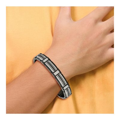 Black Stainless Steel CZ Link Bracelet – view 5