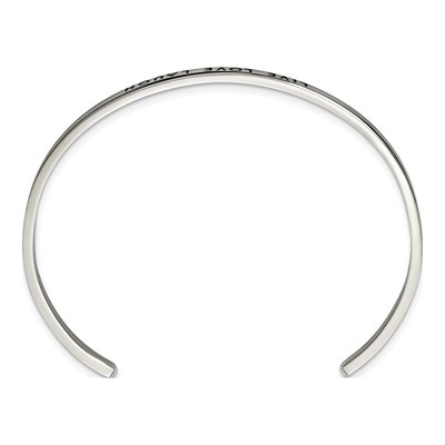 Stainless Steel Crystal LIVE LOVE Laugh Cuff Bracelet – view 3