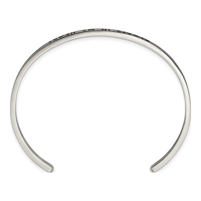 Stainless Steel Crystal Always My Heart Cuff Bracelet – view 3