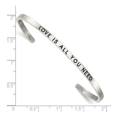 Stainless Steel Crystal 'love Is All You Need' Cuff Bracelet – view 4