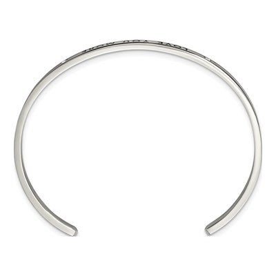 Stainless Steel Crystal LOVE YOU MORE Cuff Bracelet – view 3