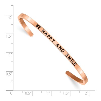 Stainless Steel Crystal BE Happy Cuff Bracelet – view 4