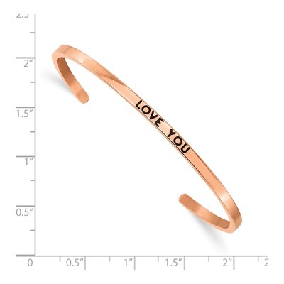 Stainless Steel Crystal LOVE YOU Cuff Bracelet – view 4