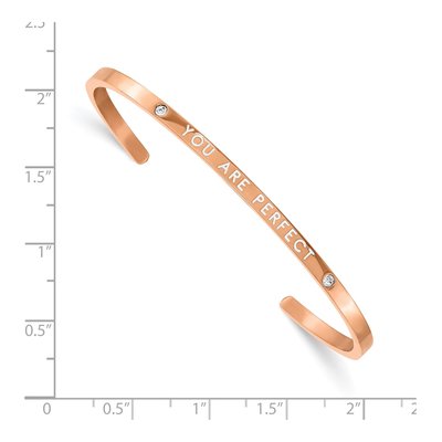 Stainless Steel Crystal IP You Are Perfect Cuff Bracelet – view 4