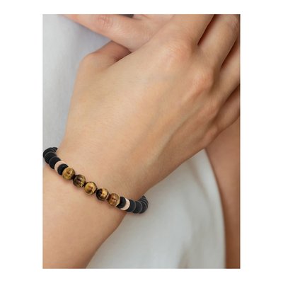 Black Stainless Steel Agate Tiger's Eye Bracelet – view 5