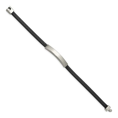 Stainless Steel Leather ID Bracelet – view 3