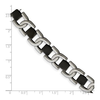 Black Stainless Steel Link Bracelet – view 6