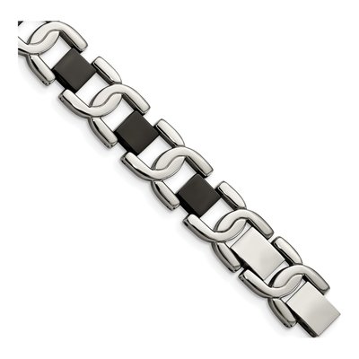 Black Stainless Steel Link Bracelet