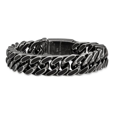 Men's Stainless Steel 15mm Curb Chain Bracelet – view 4