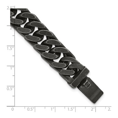 Men's Stainless Steel 15mm Curb Chain Bracelet – view 7