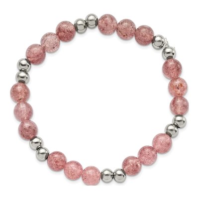 Stainless Steel Strawberry Quartz Bracelet – view 3