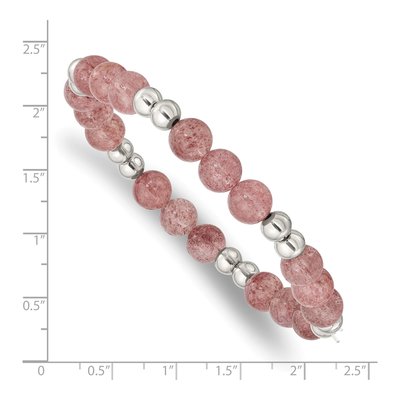 Stainless Steel Strawberry Quartz Bracelet – view 4