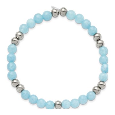 Stainless Steel Blue Quartz Stretch Bracelet – view 3