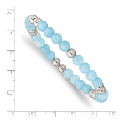 Stainless Steel Blue Quartz Stretch Bracelet – view 4