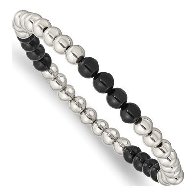 Stainless Steel Onyx Bracelet