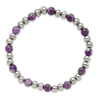Stainless Steel Amethyst Bracelet – view 3