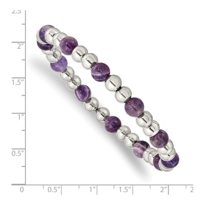 Stainless Steel Amethyst Bracelet – view 4