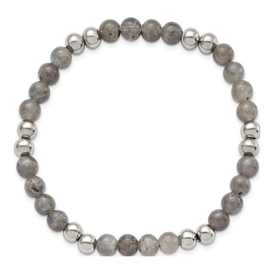 Stainless Steel Grey Quartz Stretch Bracelet – view 3