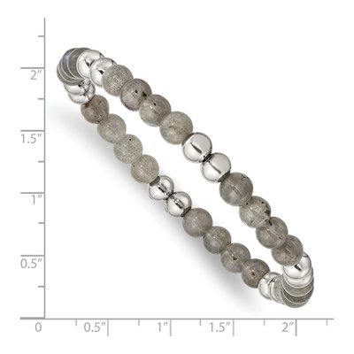 Stainless Steel Grey Quartz Stretch Bracelet – view 4