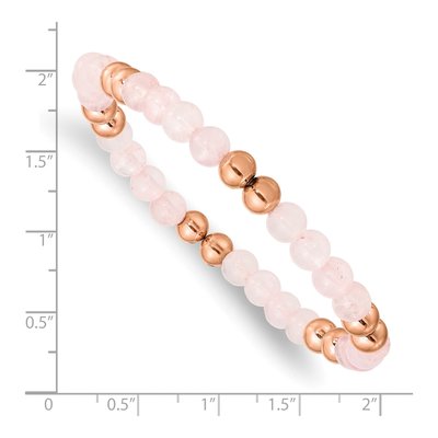 Stainless Steel Pink Quartz Stretch Bracelet – view 4