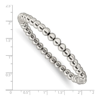Stainless Steel Beaded Stretch Bracelet – view 4