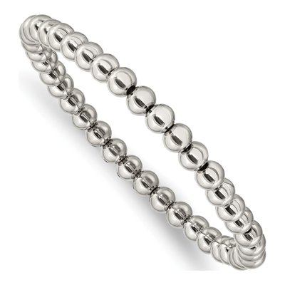Stainless Steel Beaded Stretch Bracelet