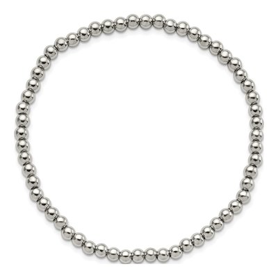 Stainless Steel Beaded Stretch Bracelet – view 3