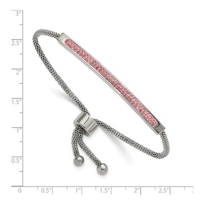 Stainless Steel Pink Glass Bracelet – view 3
