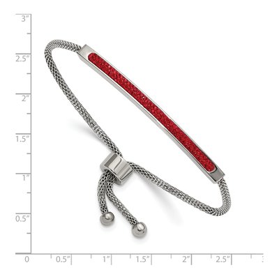 Stainless Steel Red Glass Bracelet – view 3