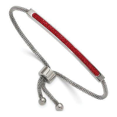 Stainless Steel Red Glass Bracelet
