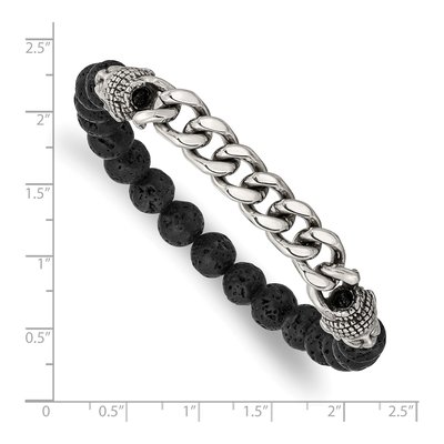 Stainless Steel Buddha Lava Stretch Bracelet – view 5