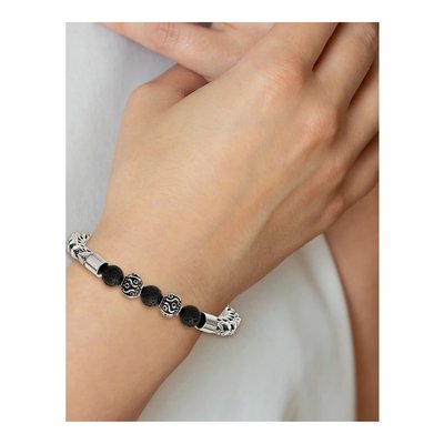Chisel Stainless Steel Lava Stone Stretch Bracelet – view 5