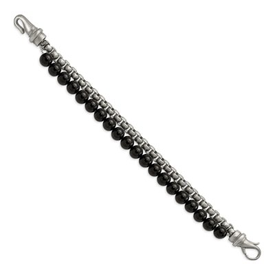 Stainless Steel Onyx Box Bracelet – view 2