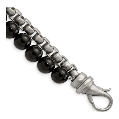 Stainless Steel Onyx Box Bracelet