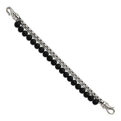 Stainless Steel Box Lava Bracelet – view 2