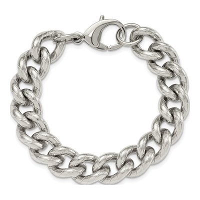 Stainless Steel 14.5mm Curb Chain Bracelet – view 4